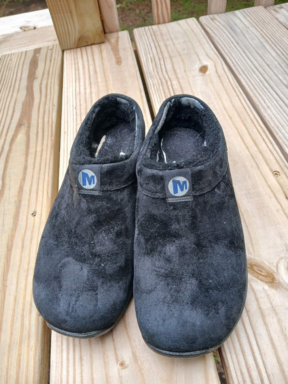 Merrell Black Plush Slip-On Clogs